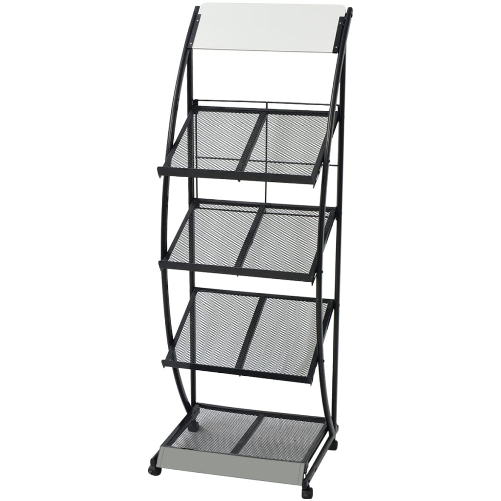 Magasinholder 47X40X134 Cm Sort Og Hvid A4