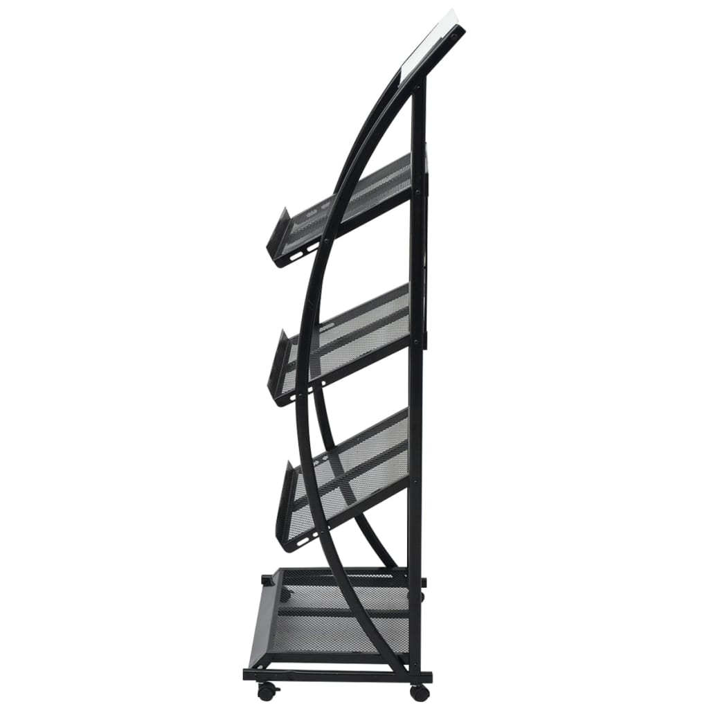 Magasinholder 47X40X134 Cm Sort Og Hvid A4