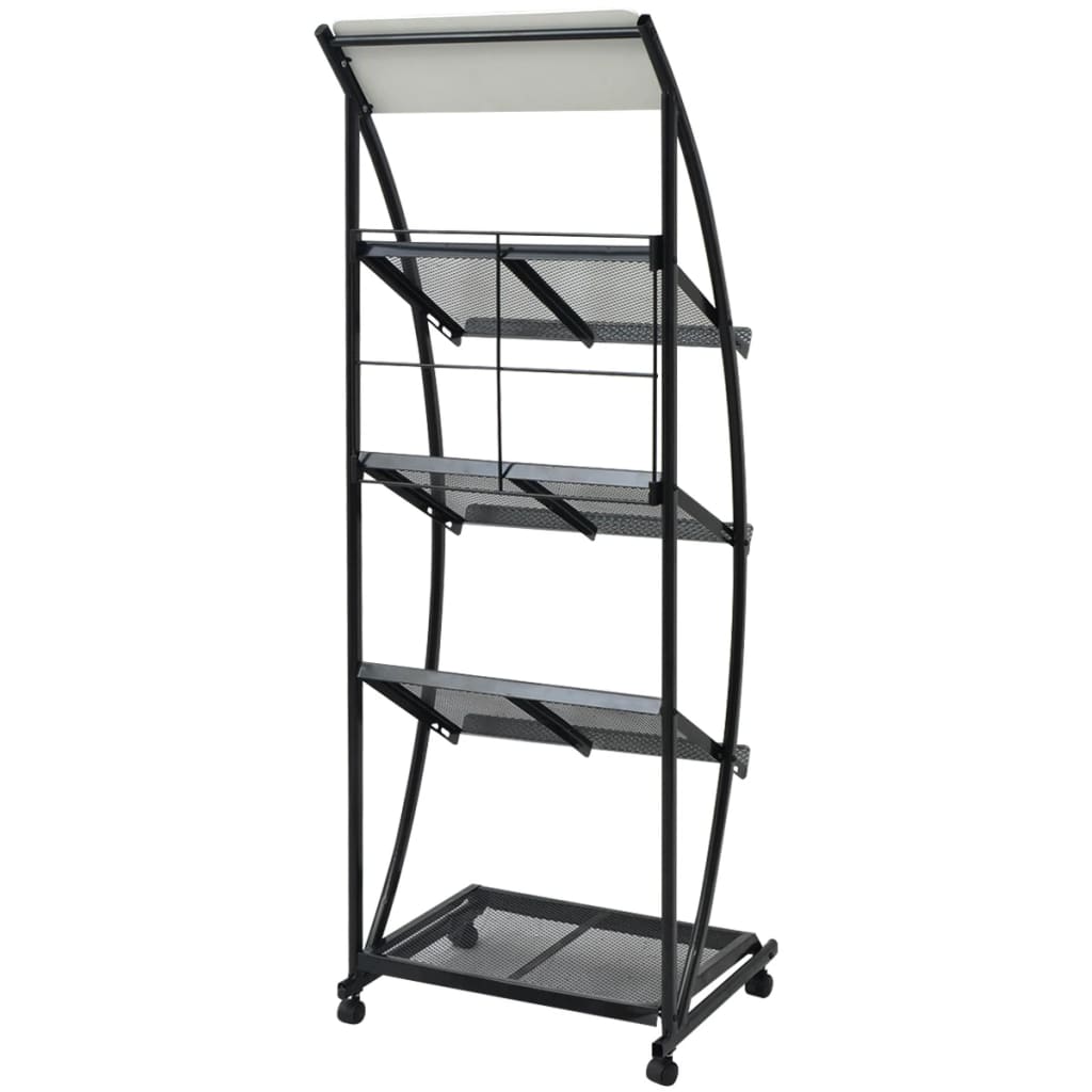 Magasinholder 47X40X134 Cm Sort Og Hvid A4