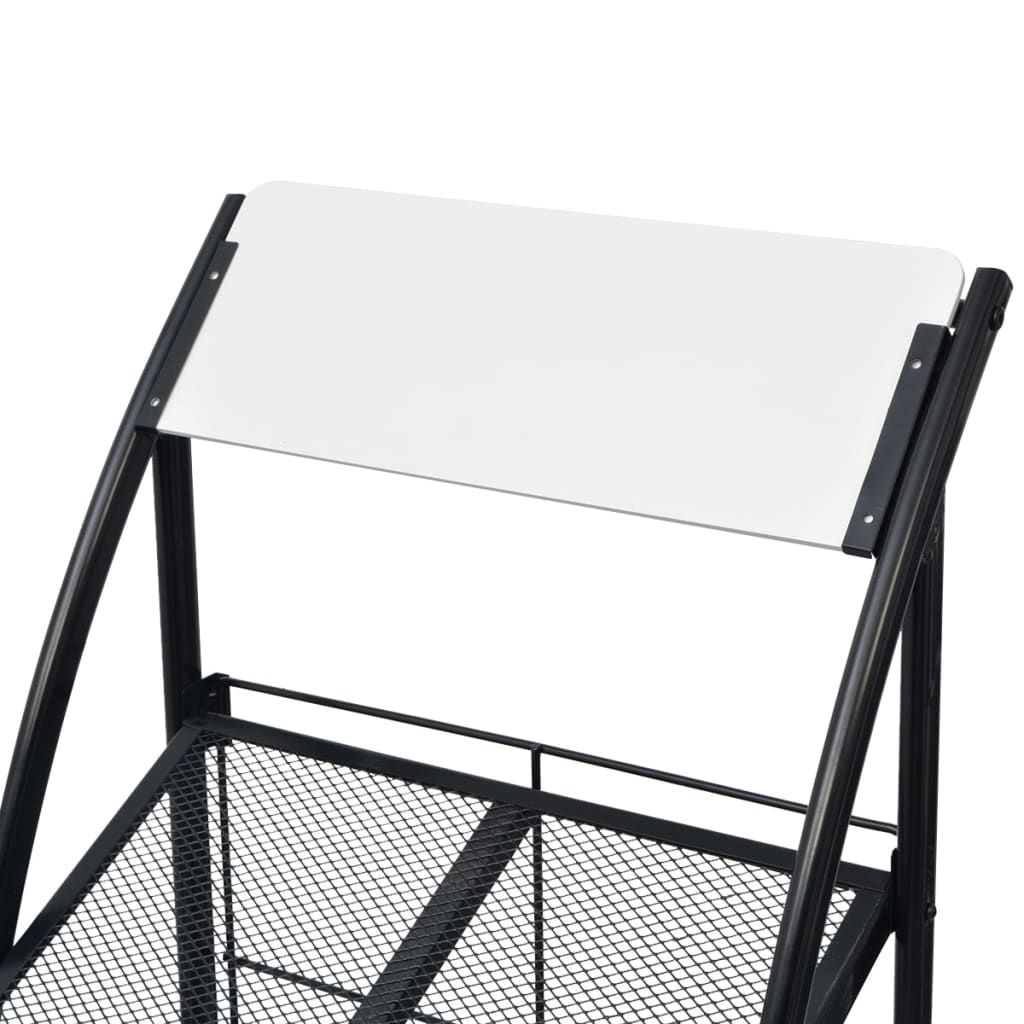 Magasinholder 47X40X134 Cm Sort Og Hvid A4