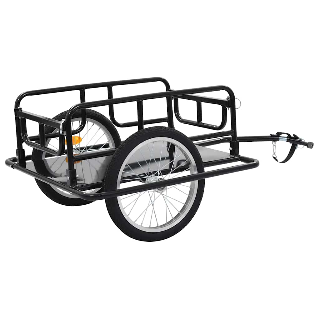 Cykelanhænger 130X73X48,5 Cm Stål Sort Mørkebrun