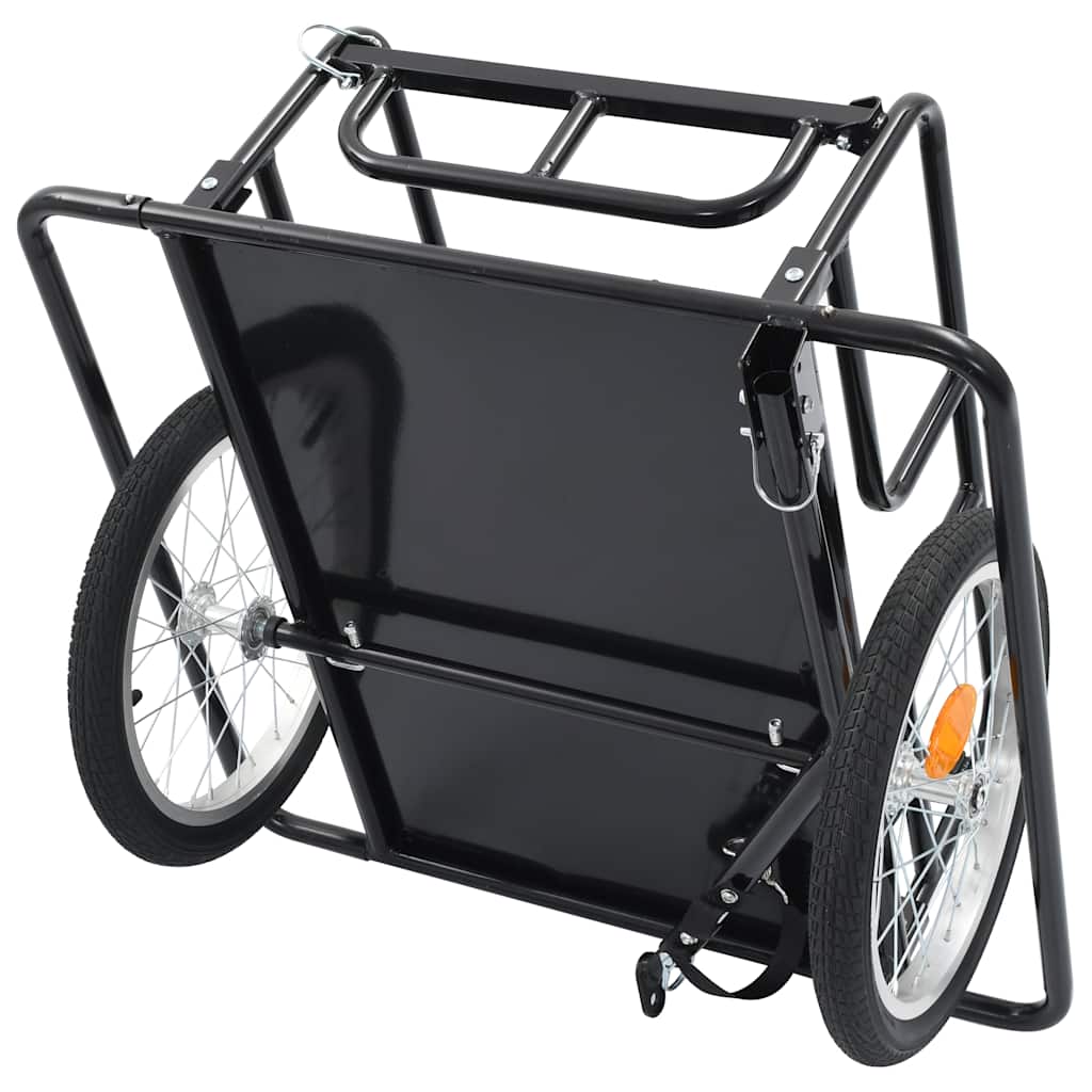 Cykelanhænger 130X73X48,5 Cm Stål Sort Mørkebrun
