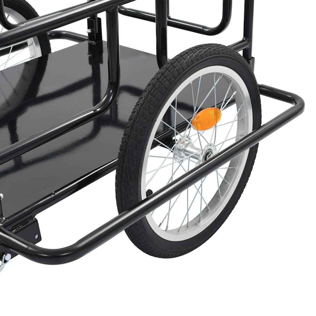 Cykelanhænger 130X73X48,5 Cm Stål Sort Mørkebrun