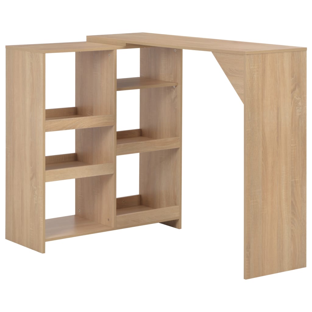 Barbord Med Flytbar Hylde 138X39X110 Cm Hvid