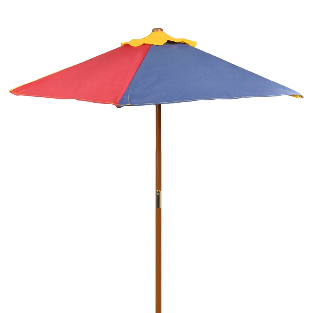 Bord- Og Bænkesæt Til Børn Med Parasol Træ