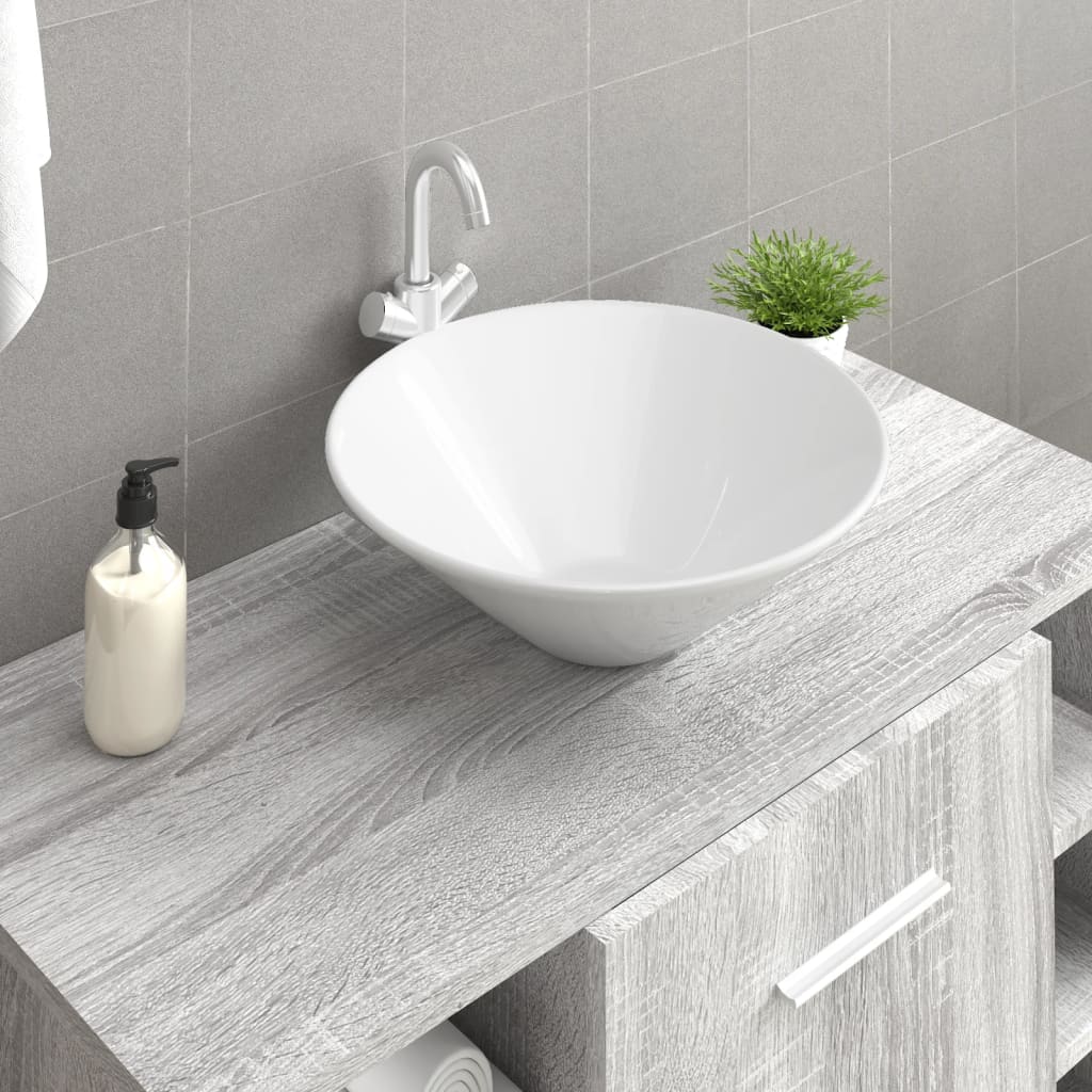 Håndvaske 2 Stk Ø42X14 Cm Keramik Glans