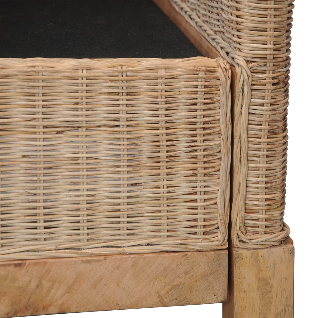 Lænestol Med Hynder Naturlig Rattan