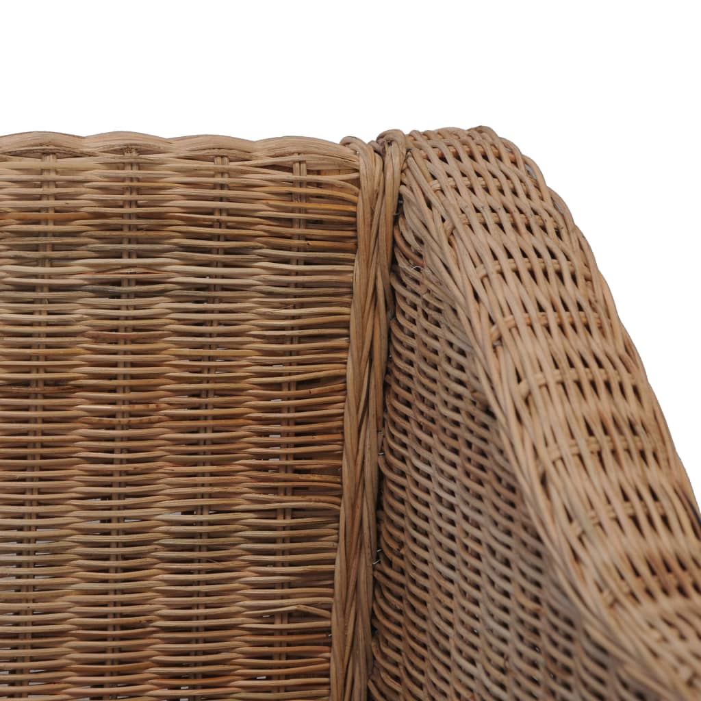 Lænestol Med Hynder Naturlig Rattan