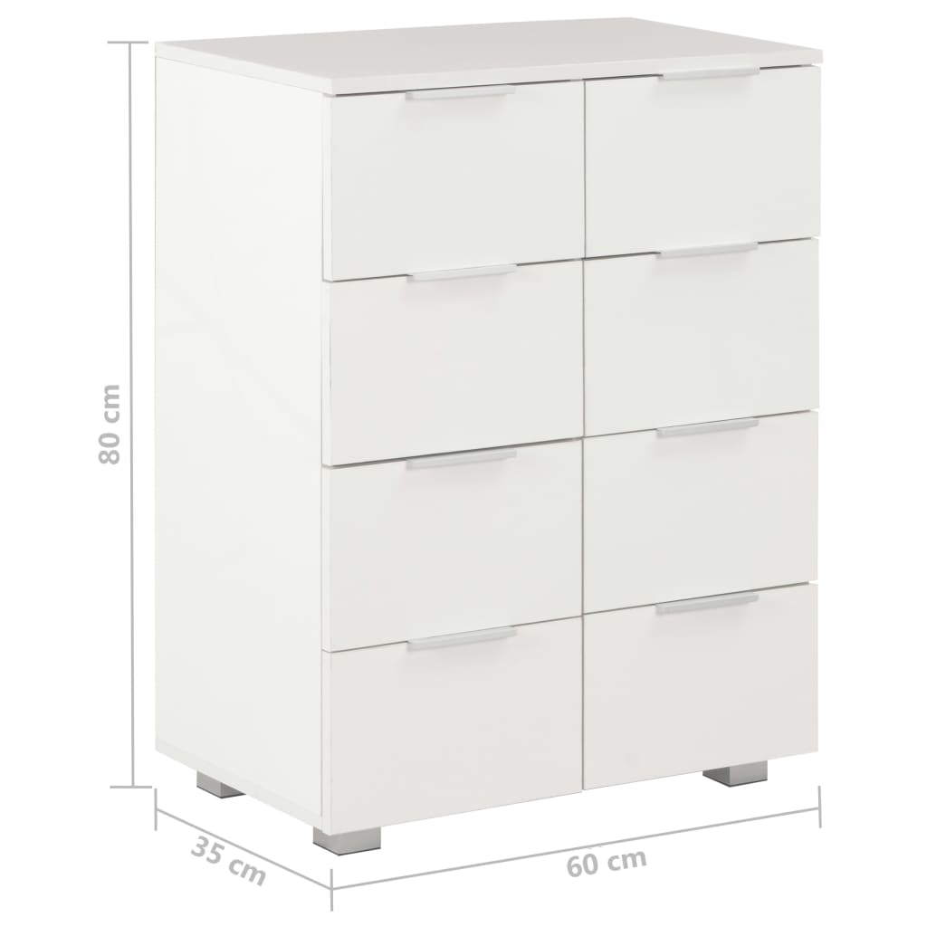 Kommode 60X35X80 Konstrueret Træ Højglans