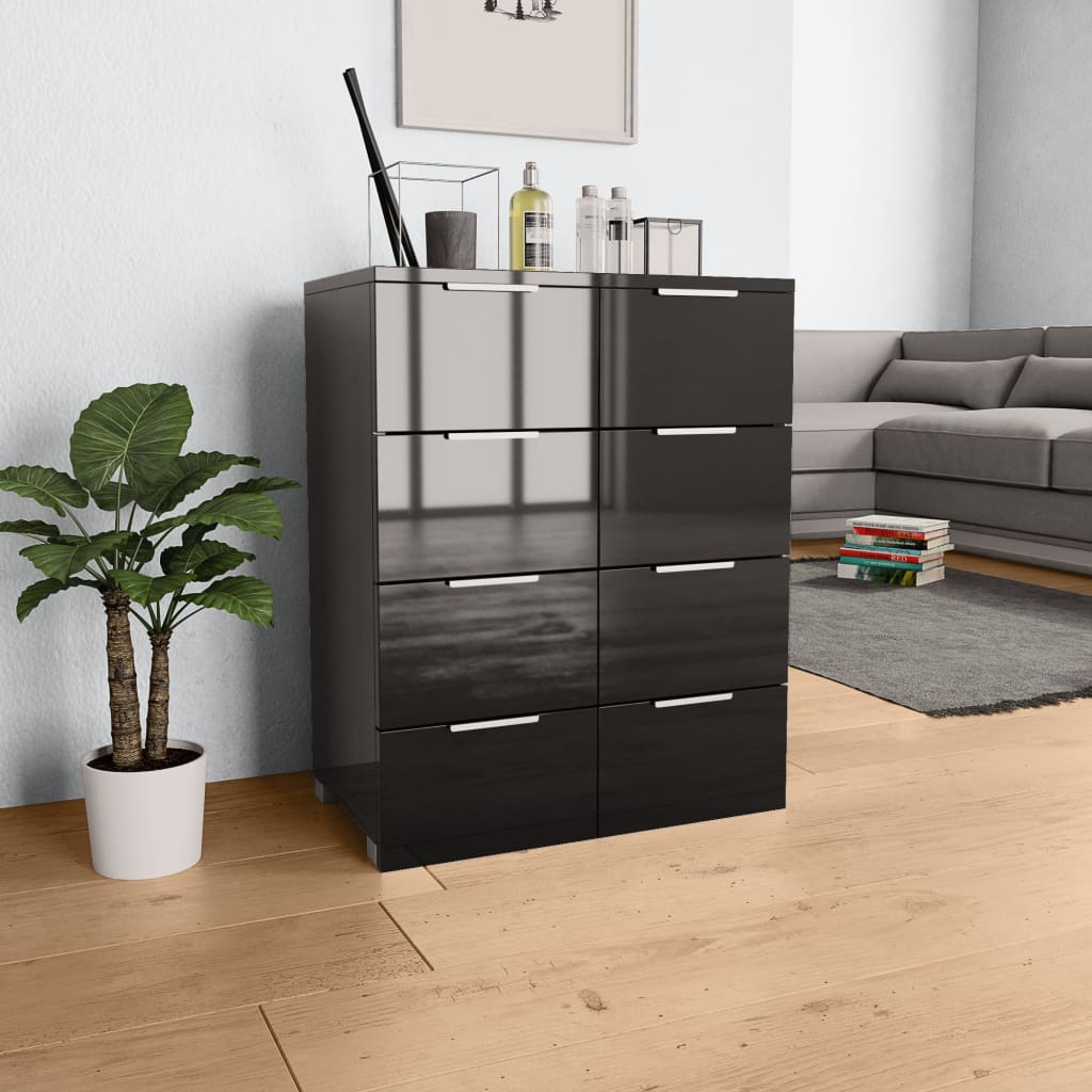 Kommode 60X35X80 Konstrueret Træ Højglans