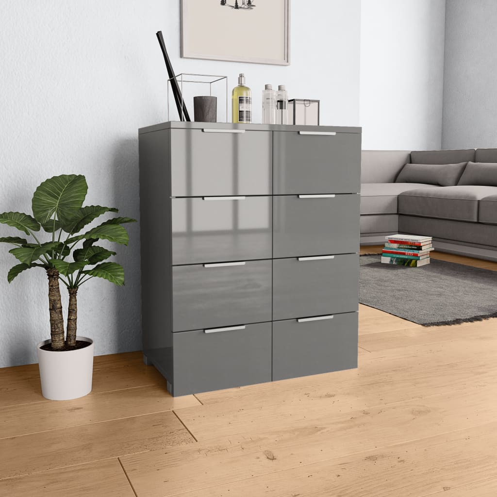 Kommode 60X35X80 Konstrueret Træ Højglans