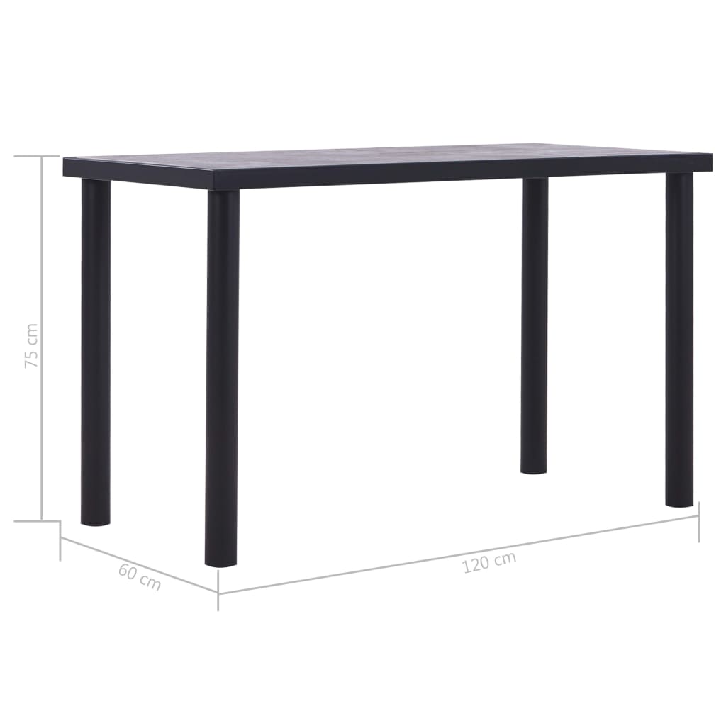 Spisebord Mdf Sort Og Betongrå