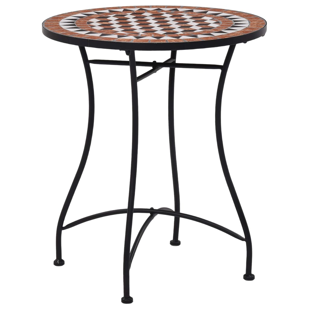 Bistrobord Med Mosaikdesign Keramisk Orange/Grå