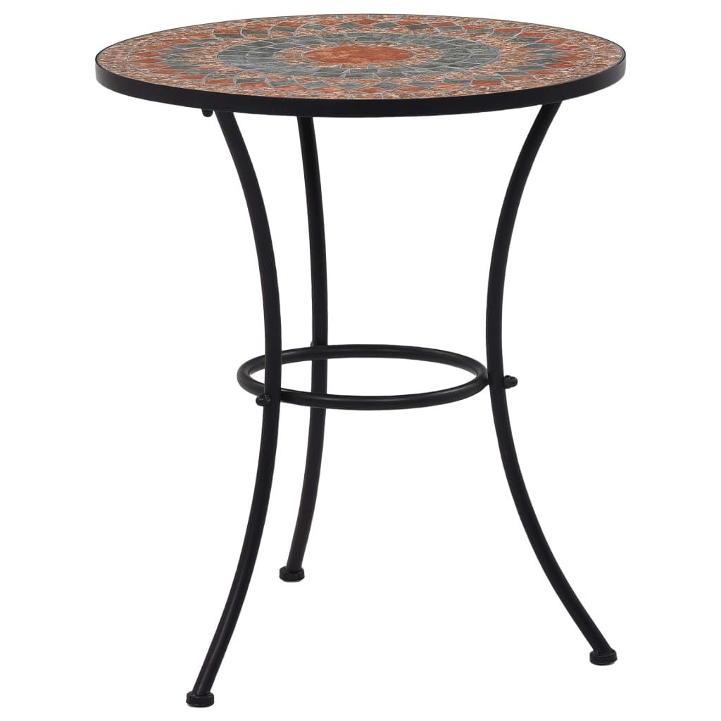 Bistrobord Med Mosaikdesign Keramisk Orange/Grå