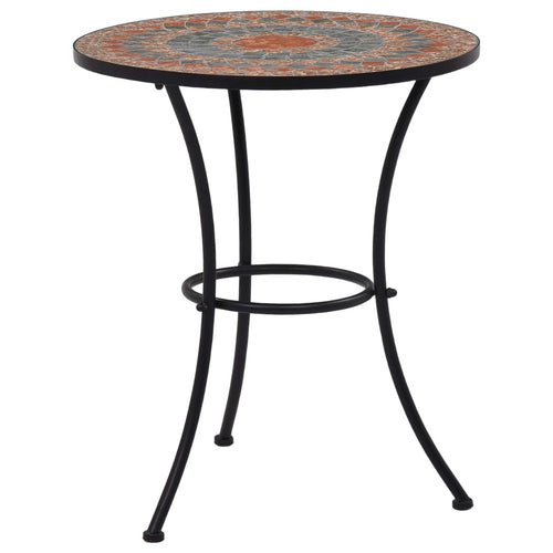 Bistrobord Med Mosaikdesign Keramisk Orange/Grå