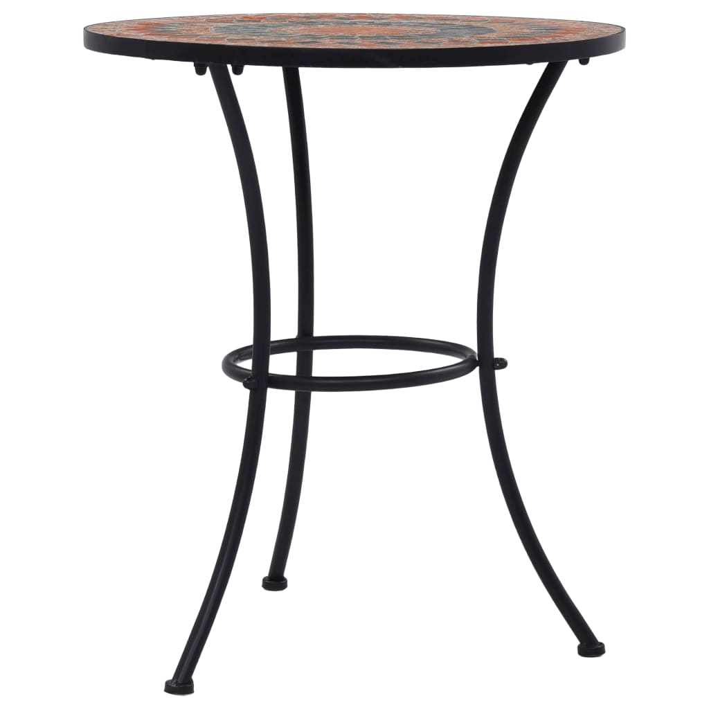 Bistrobord Med Mosaikdesign Keramisk Orange/Grå