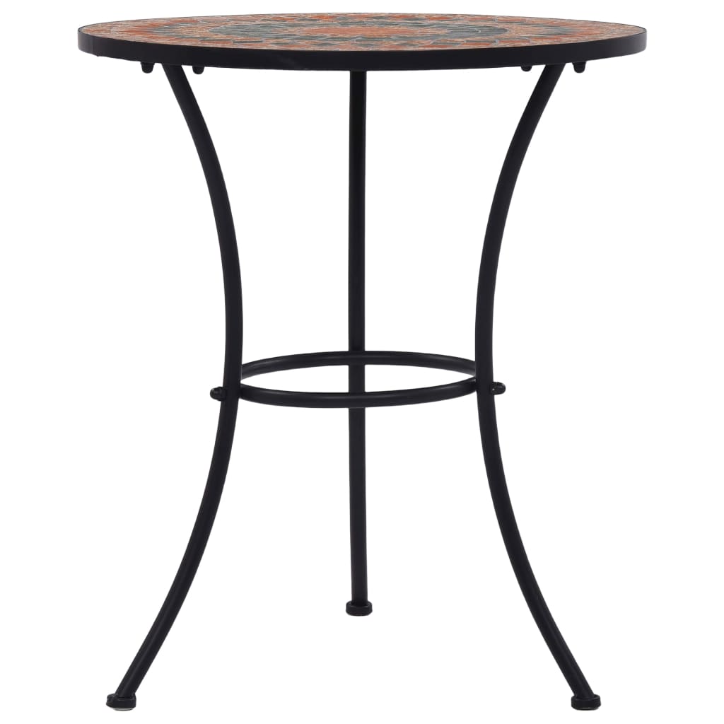 Bistrobord Med Mosaikdesign Keramisk Orange/Grå