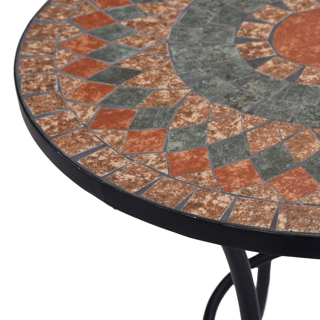 Bistrobord Med Mosaikdesign Keramisk Orange/Grå