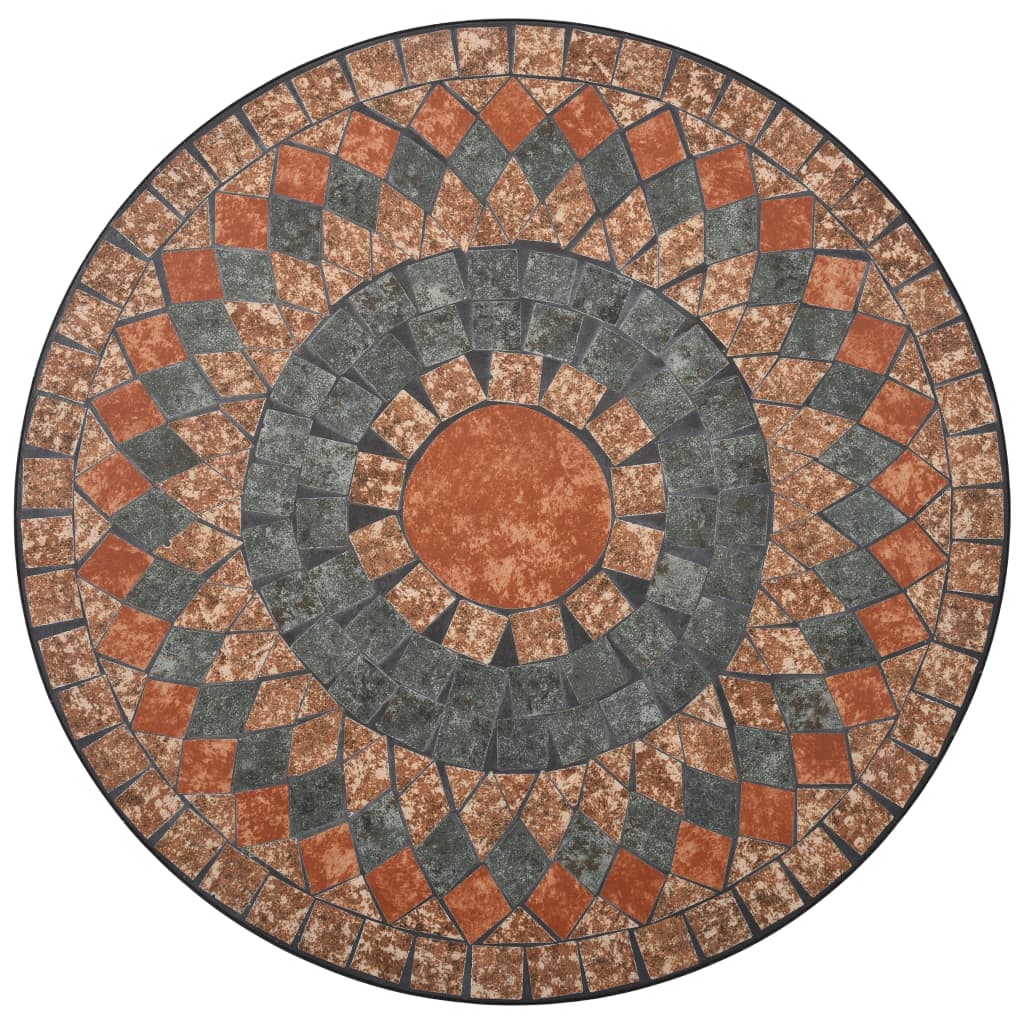 Bistrobord Med Mosaikdesign Keramisk Orange/Grå