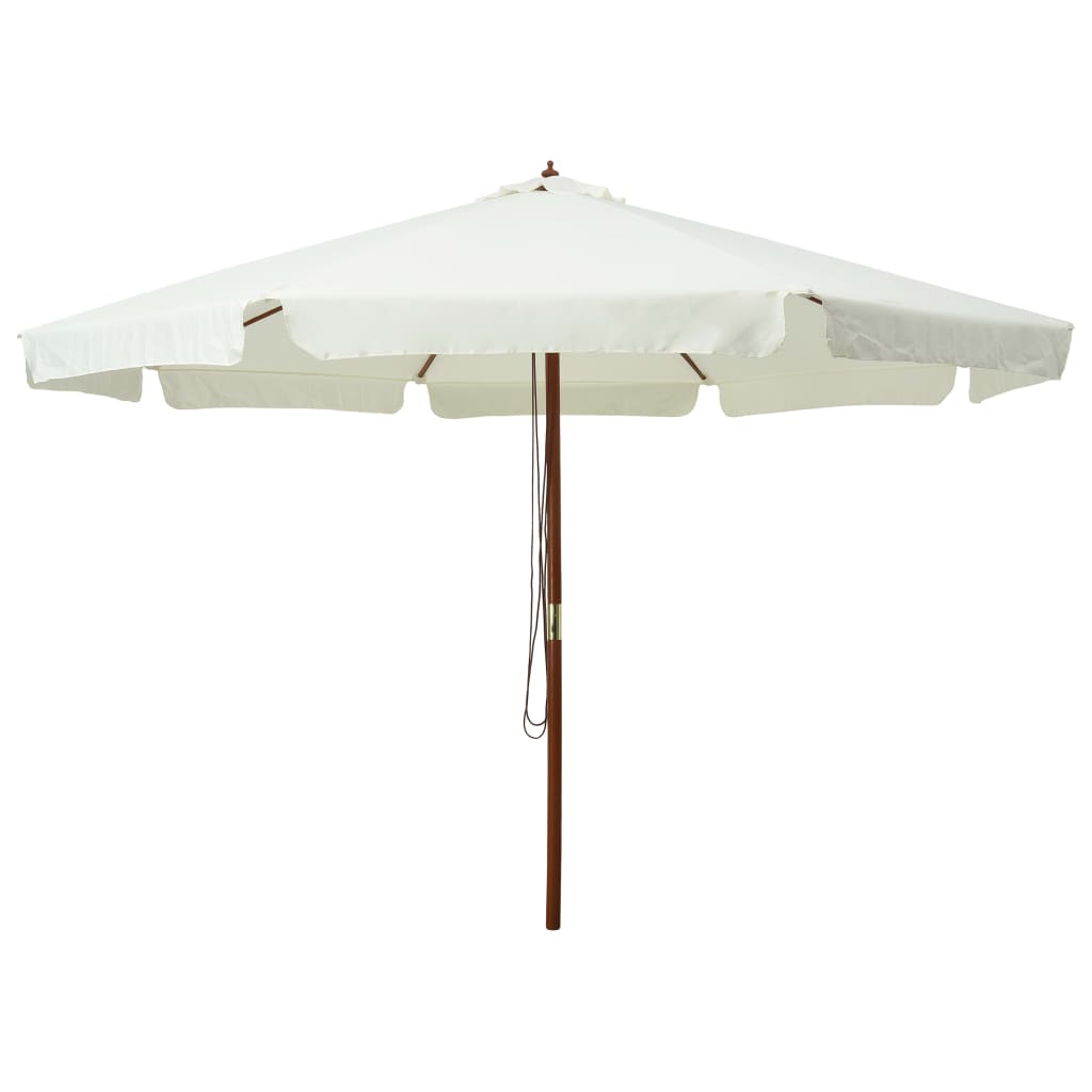 Udendørs Parasol Med Træstang 330 Cm