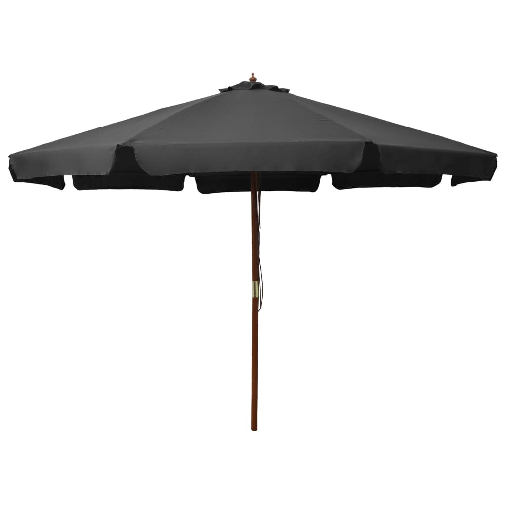 Udendørs Parasol Med Træstang 330 Cm