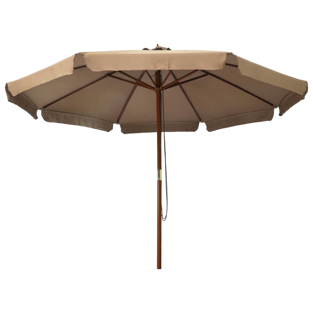 Udendørs Parasol Med Træstang 330 Cm