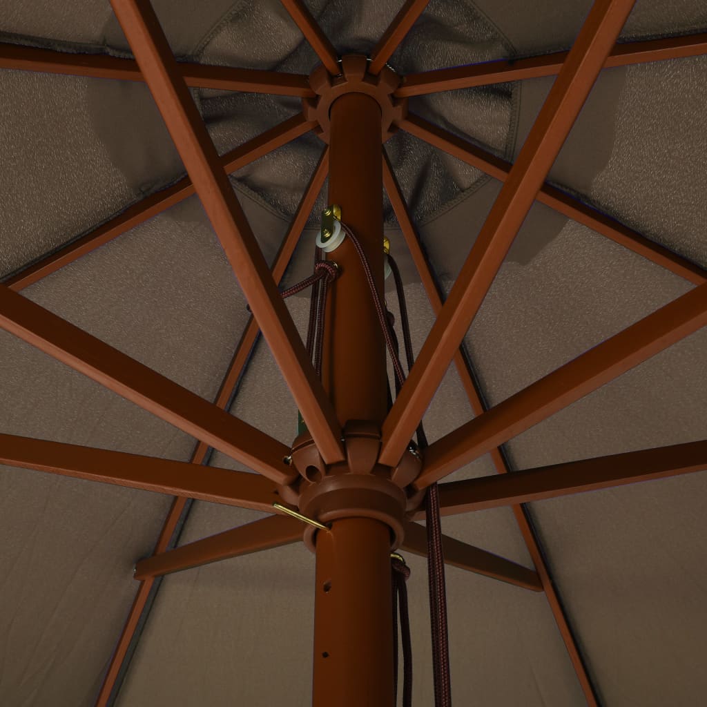 Udendørs Parasol Med Træstang 330 Cm