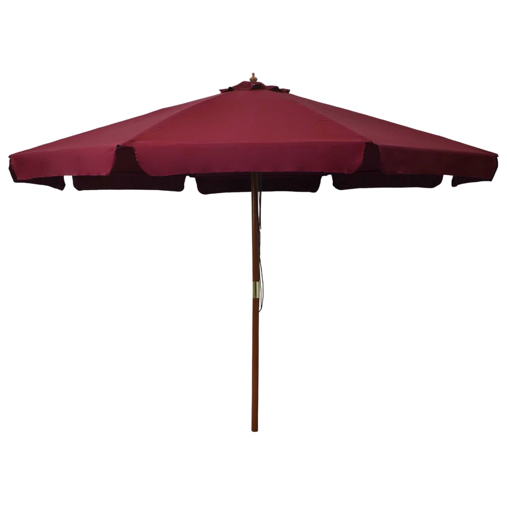 Udendørs Parasol Med Træstang 330 Cm