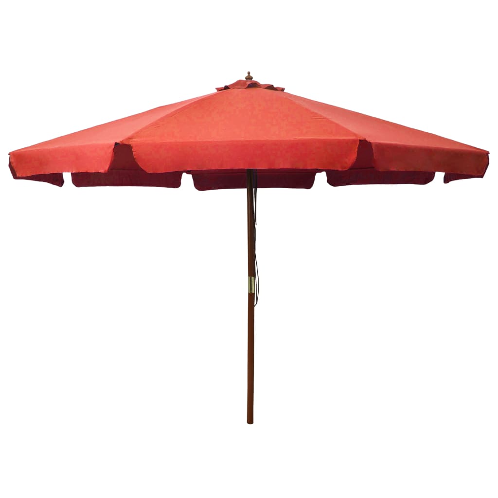 Udendørs Parasol Med Træstang 330 Cm