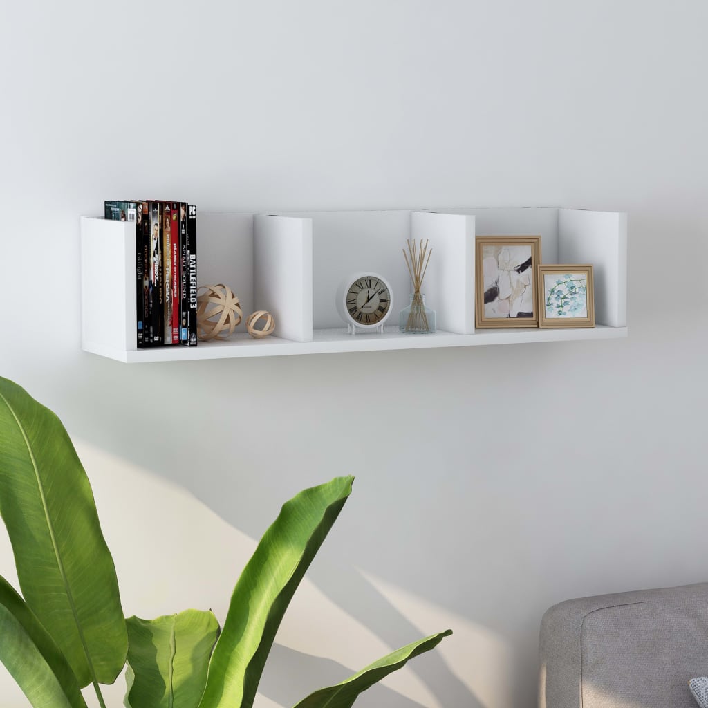 Væghylde Til Cd'er 75X18X18 Cm Konstrueret Træ Kunsteg
