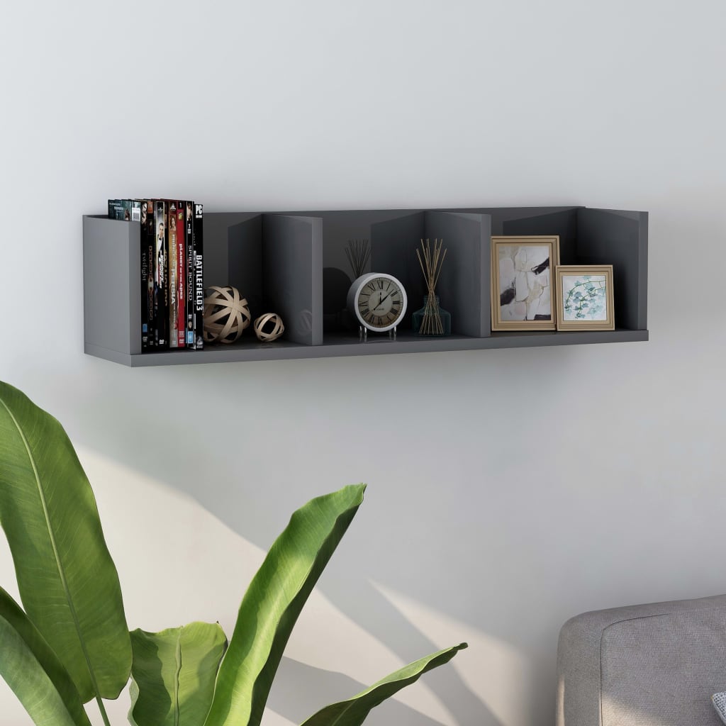 Væghylde Til Cd'er 75X18X18 Cm Konstrueret Træ Kunsteg