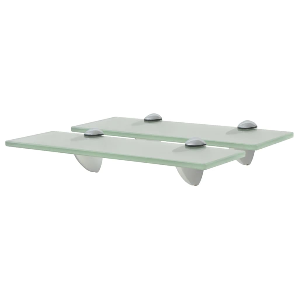 Svævehylder 2 Stk. 8 Mm Glas Hvid