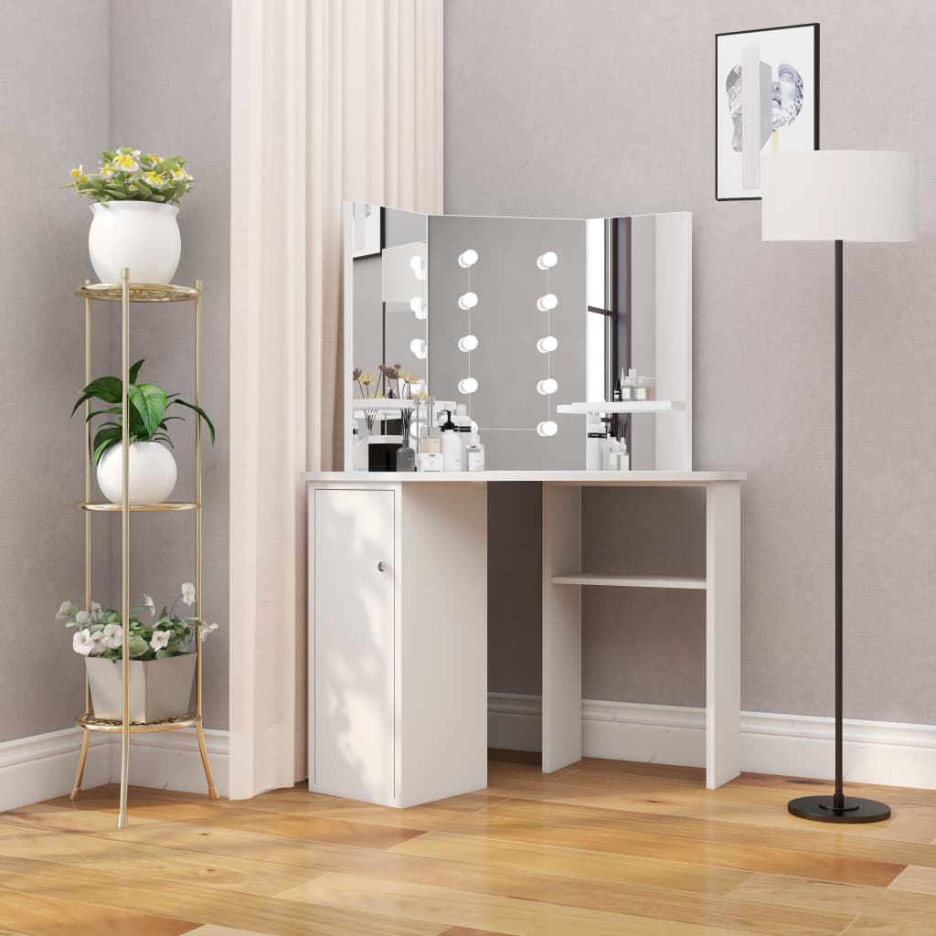 Toiletbord Til Hjørne Med Led-Lys 111X54X141,5 Cm