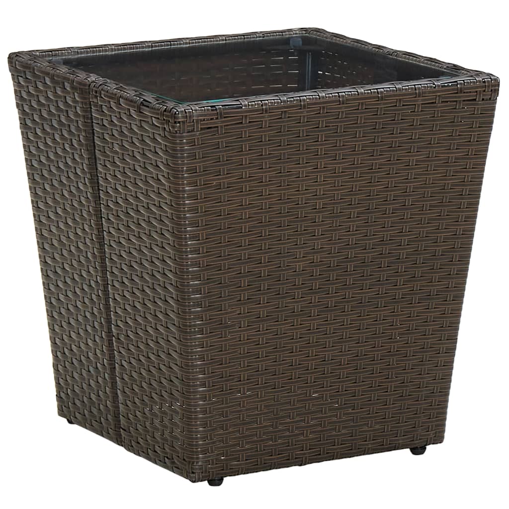 Tebord 41,5X41,5X44 Cm Polyrattan Og Hærdet