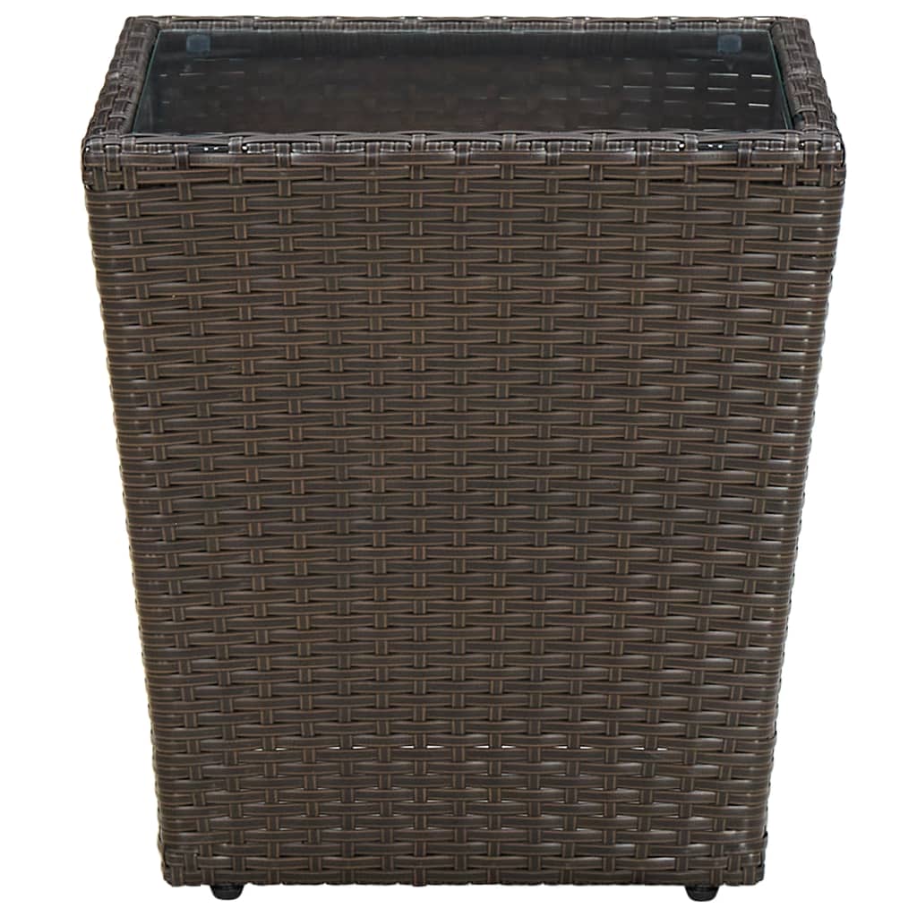 Tebord 41,5X41,5X44 Cm Polyrattan Og Hærdet