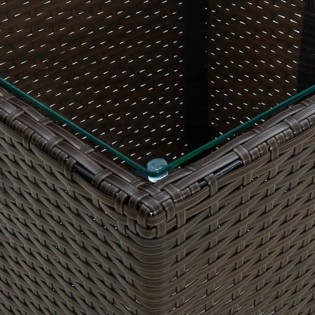 Tebord 41,5X41,5X44 Cm Polyrattan Og Hærdet