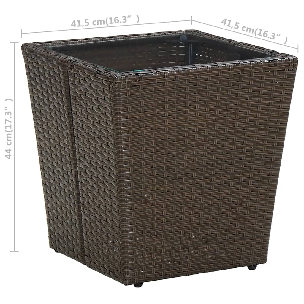 Tebord 41,5X41,5X44 Cm Polyrattan Og Hærdet