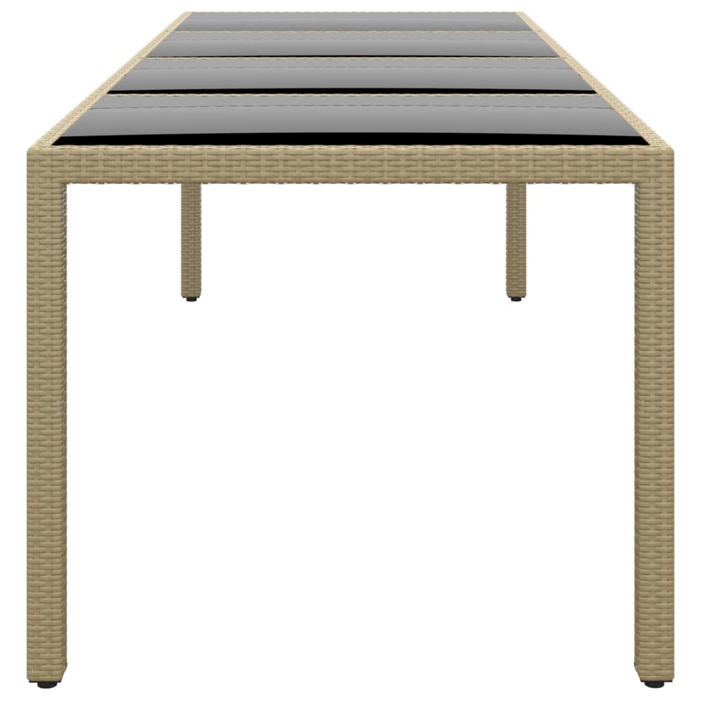 Havebord Med Glasplade Polyrattan