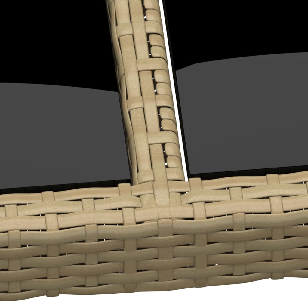 Havebord Med Glasplade Polyrattan