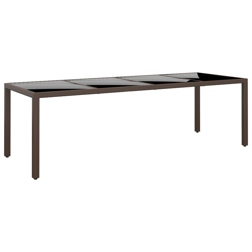 Havebord Med Glasplade Polyrattan