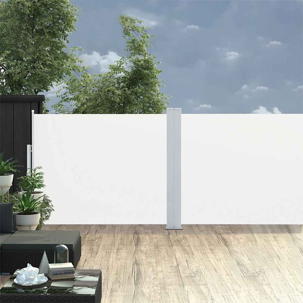 Sammenrullelig Sidemarkise Til Terrassen Farvet Creme