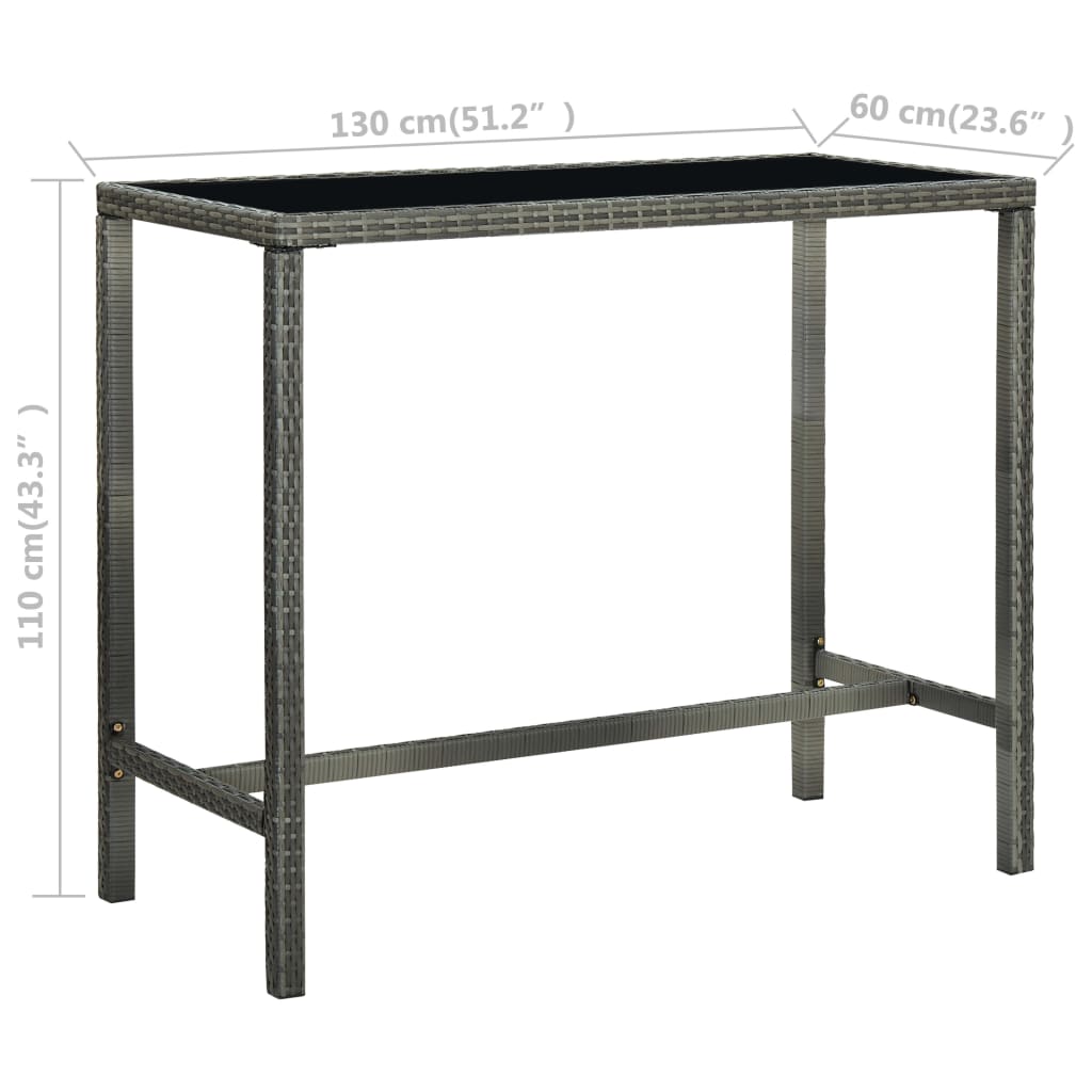 Barbord Til Haven Polyrattan Og Glas