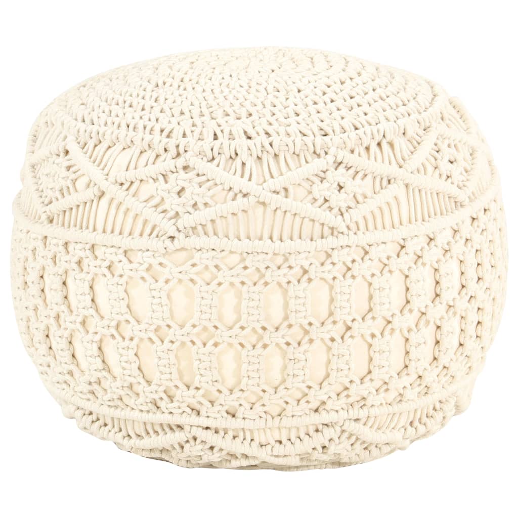 Håndlavet Macramépuf 45X30 Cm Bomuld