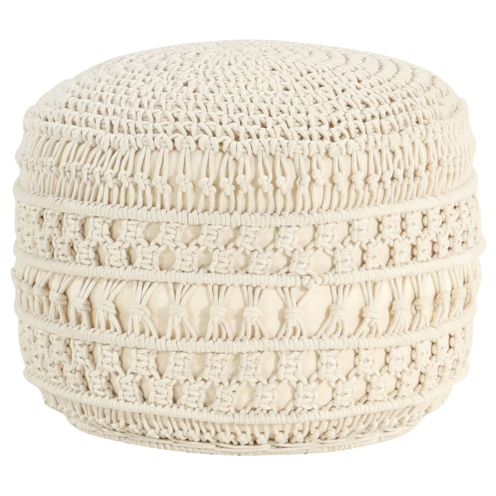 Håndlavet Macramépuf 45X30 Cm Bomuld