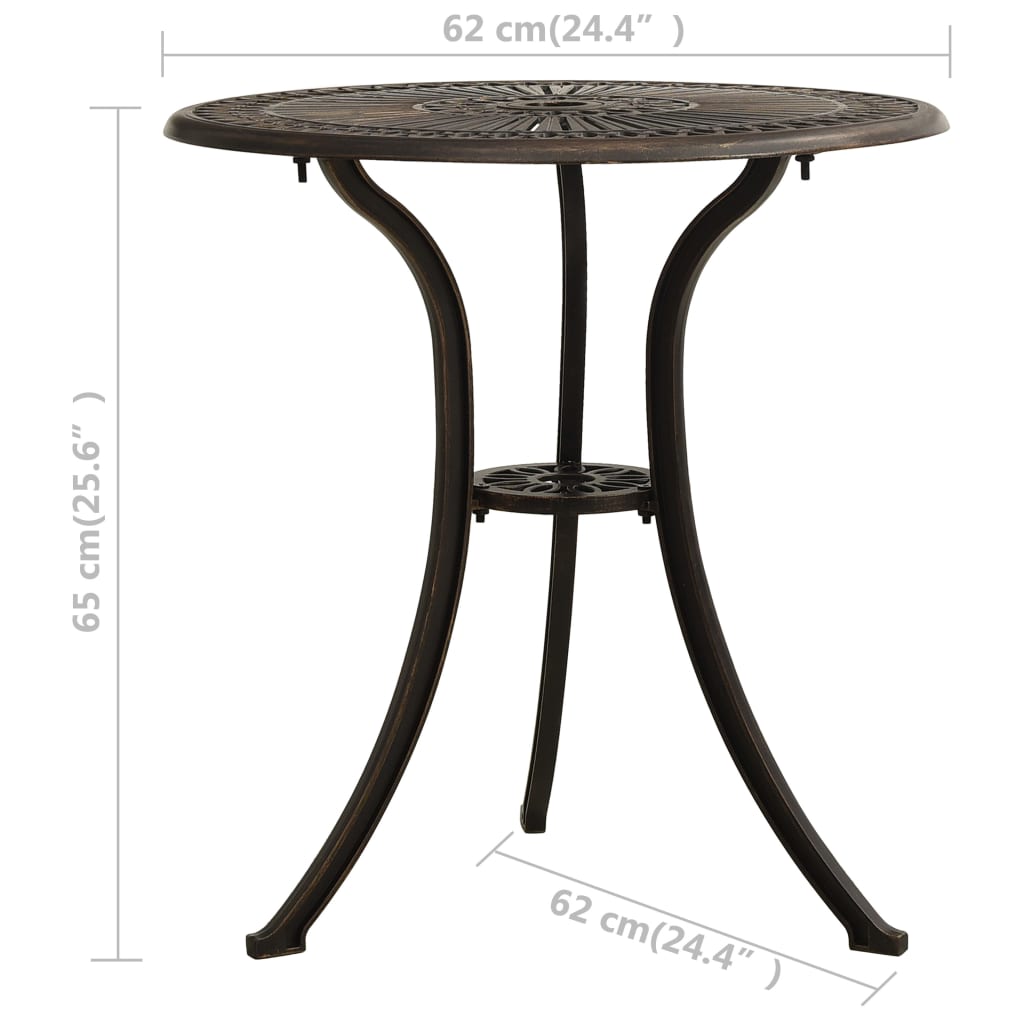 Havebord 62X62X65 Cm Støbt Aluminium Farvet