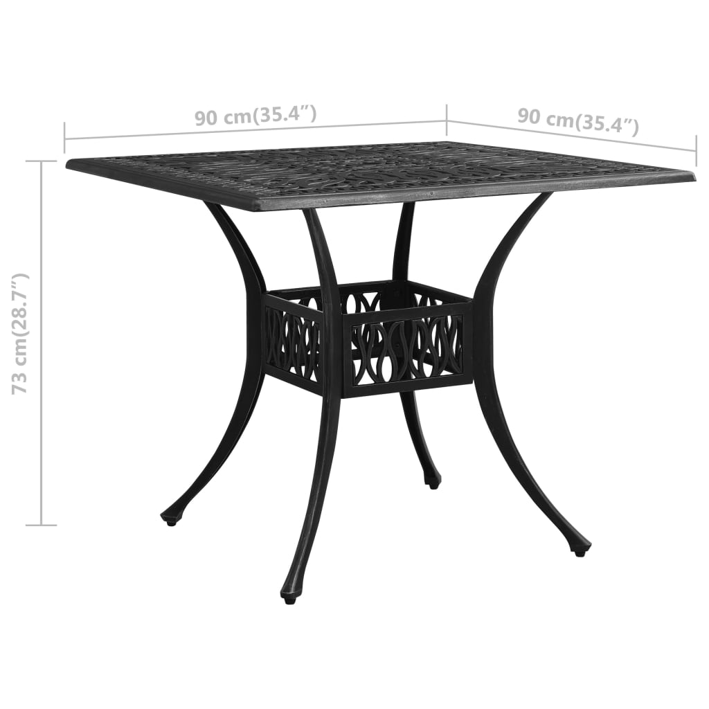 Havebord 90X90X73 Cm Støbt Aluminium