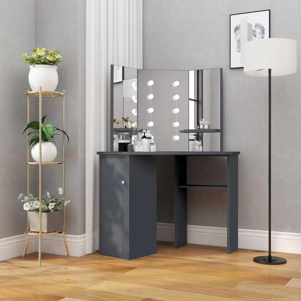 Toiletbord Til Hjørne Med Led-Lys 111X54X141,5 Cm