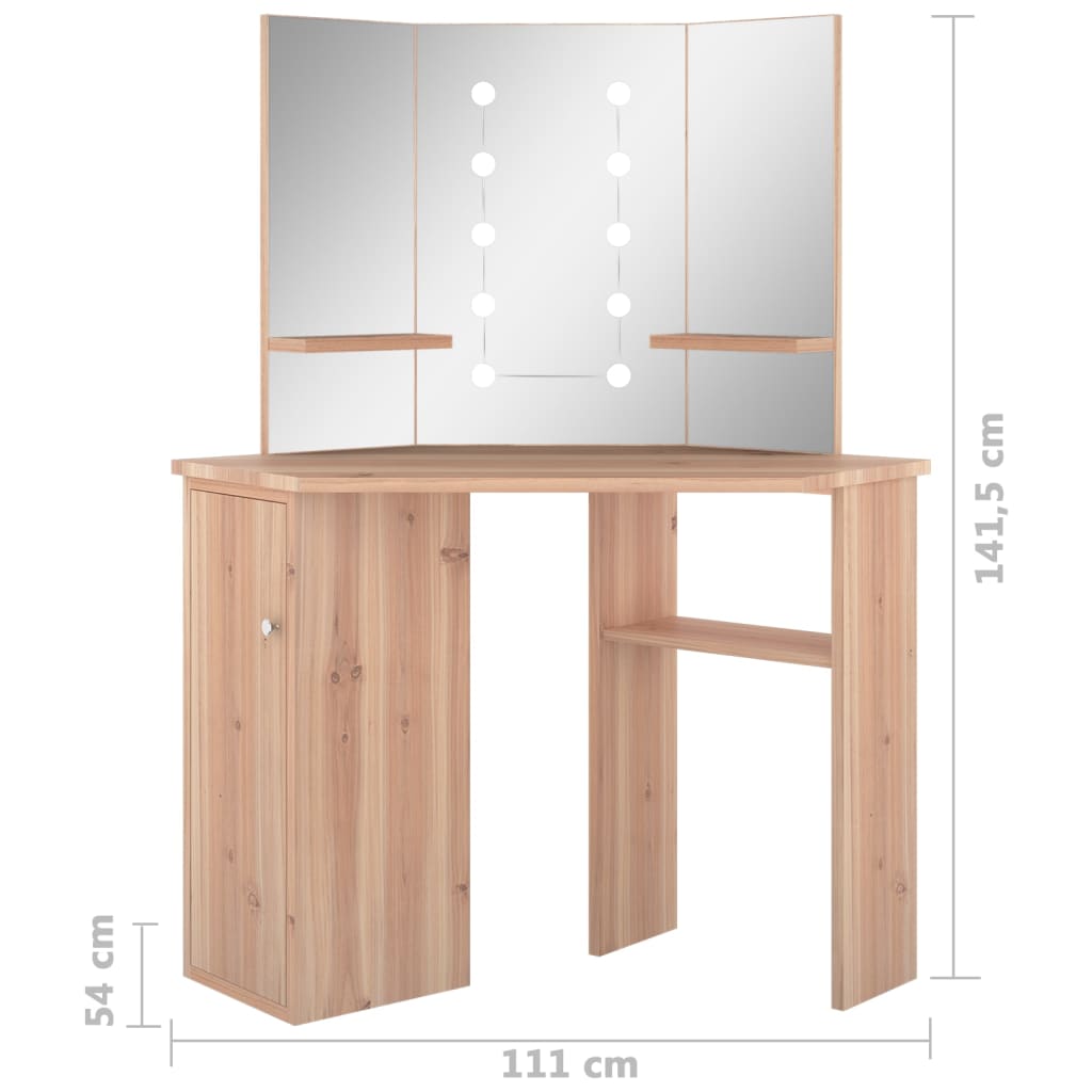 Toiletbord Til Hjørne Med Led-Lys 111X54X141,5 Cm