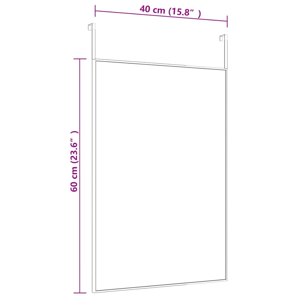 Dørspejl Glas Og Aluminium