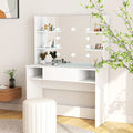 Makeupbord Med Led-Lys 100X40X135 Cm Mdf